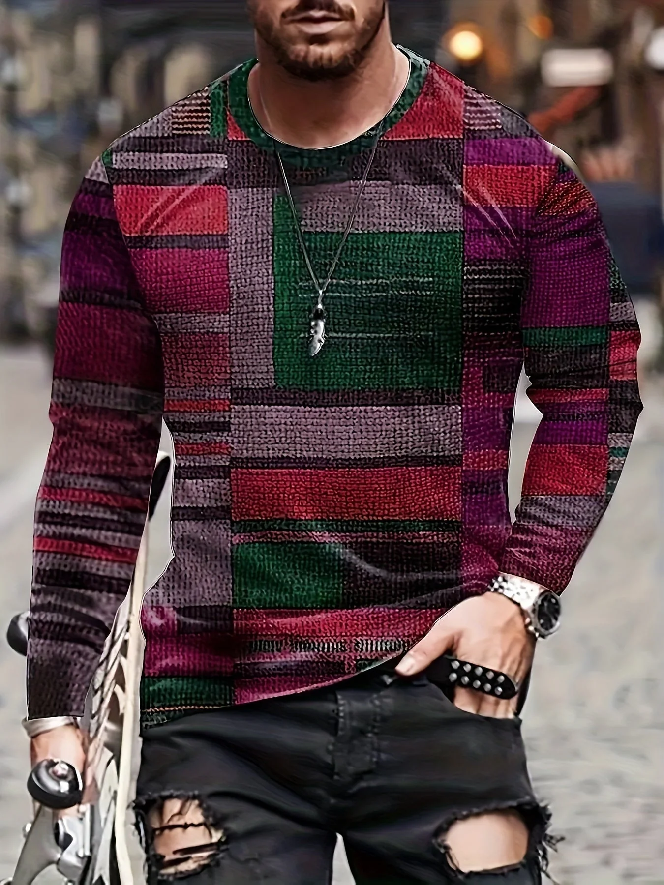 Marcel | Long-sleeved color-block T-shirt - Image 7