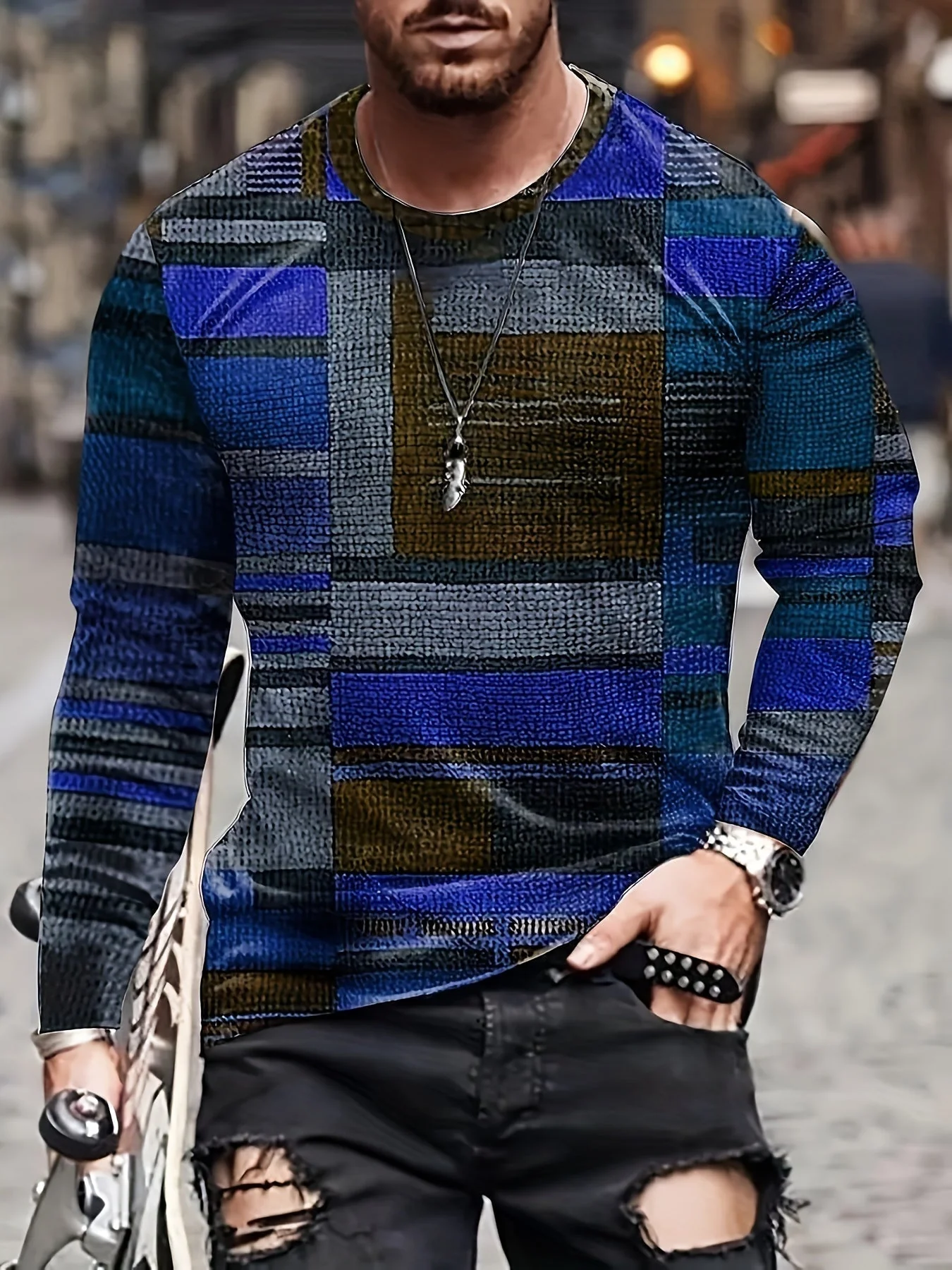 Marcel | Long-sleeved color-block T-shirt - Image 8