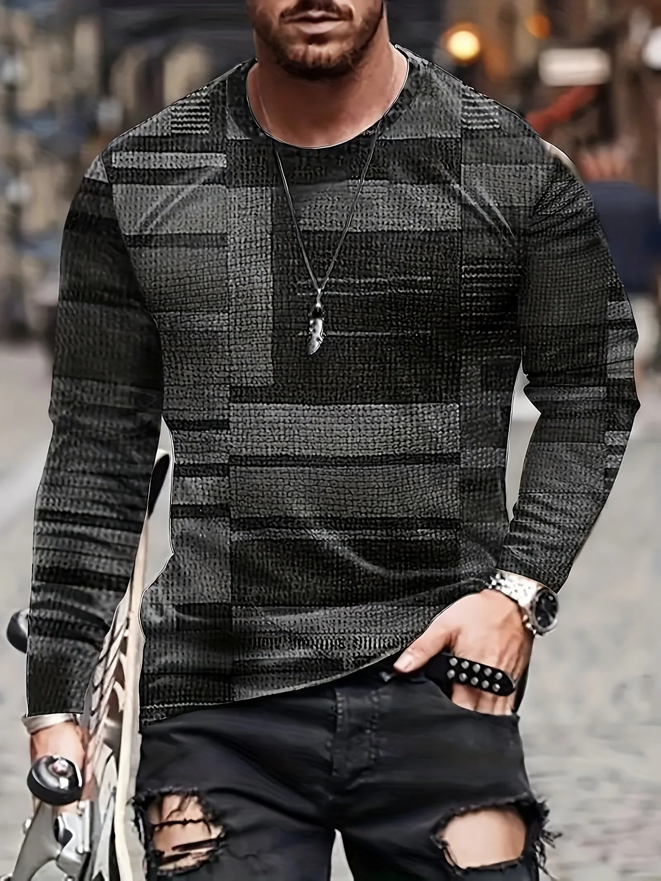 Marcel | Long-sleeved color-block T-shirt - Image 9