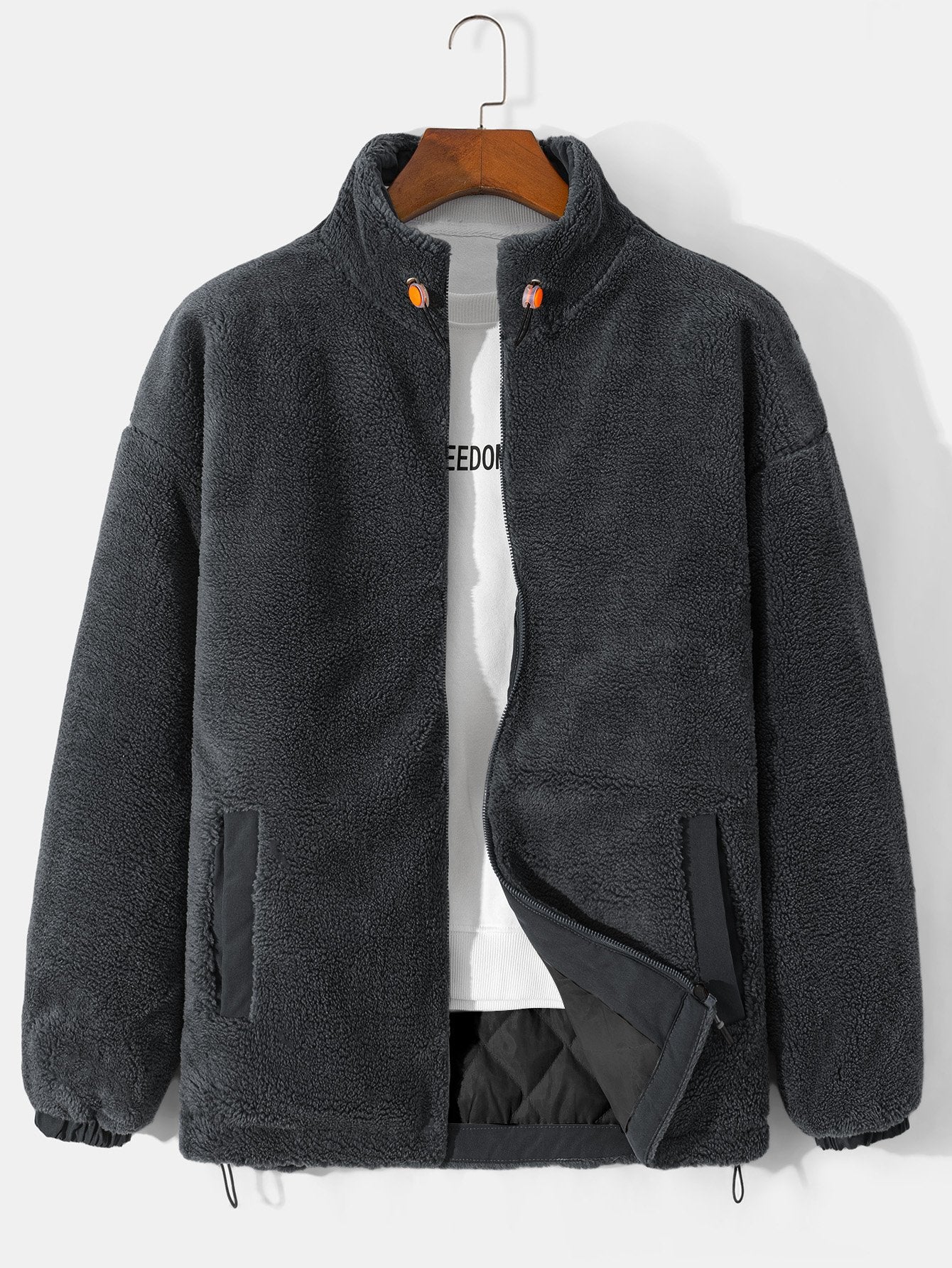 Marcelo | Quilted Lined Teddy Fleece Zip Up Coat - Image 6
