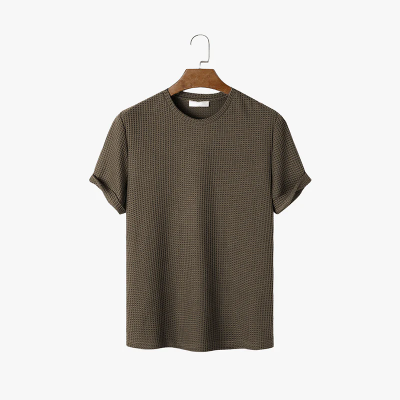 Marcial | Men's Textured Summer Tee – Breathable Cotton Waffle Shirt - Image 3