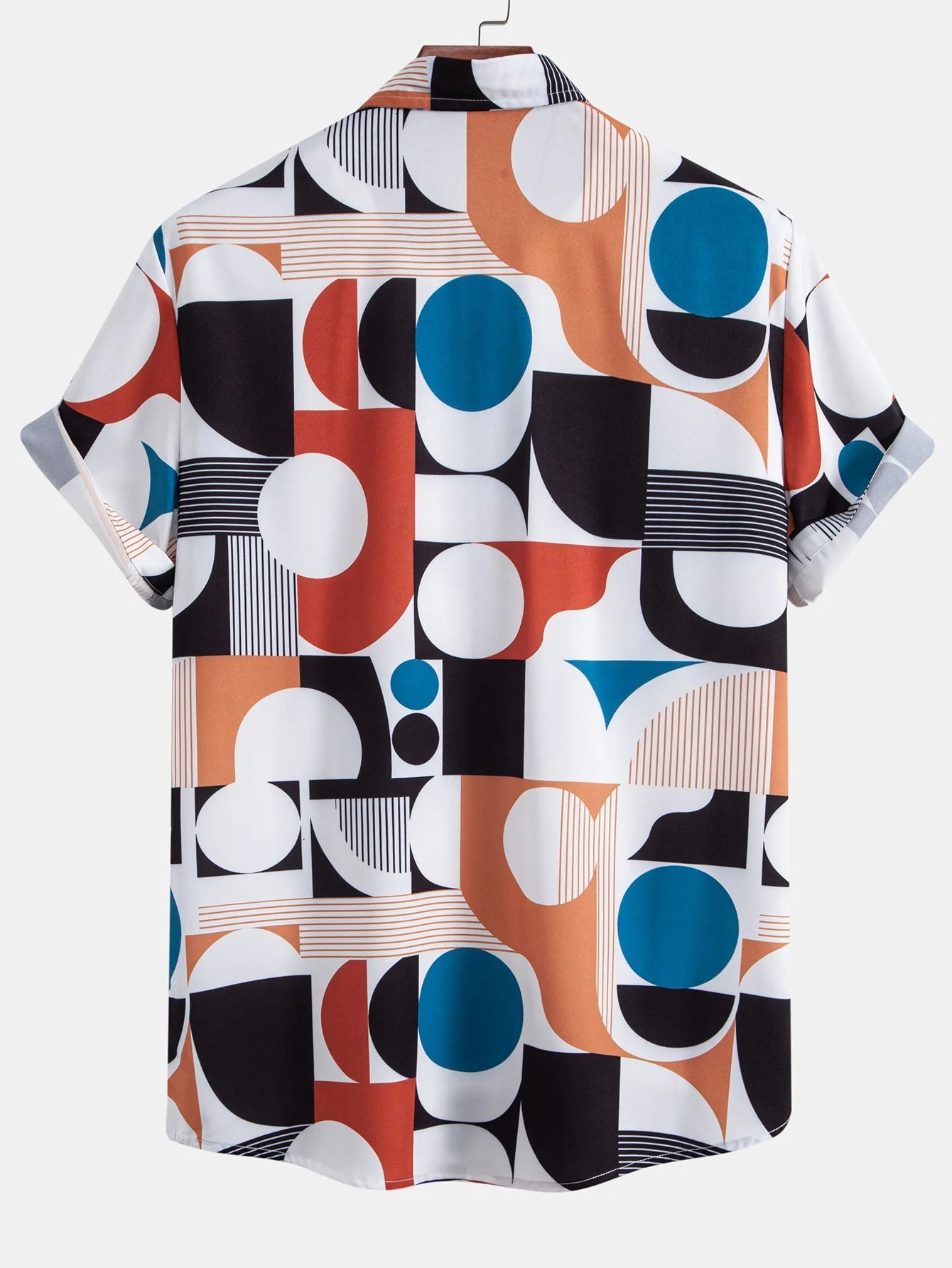 Marco® | Color Block Geometry Print Button Up Shirt - Image 2