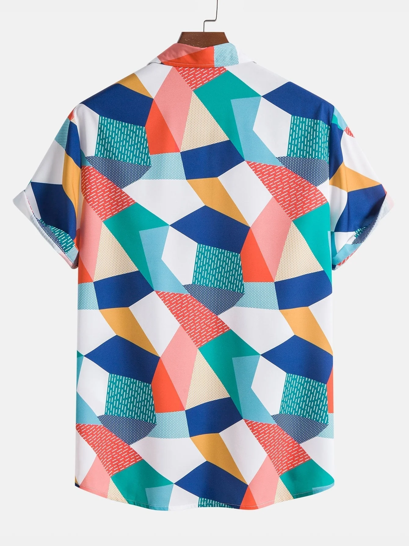 Marcos® | Color Block Geometric Print Shirt & Swim Shorts - Image 4