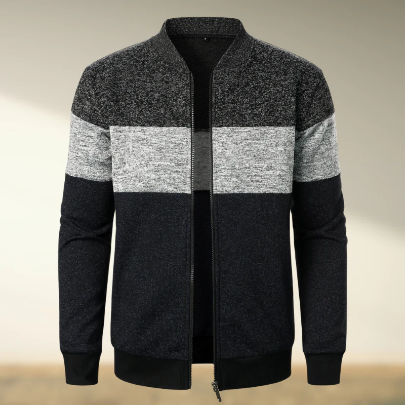 Marcos® | Striped turtleneck sweater with zip - Image 3