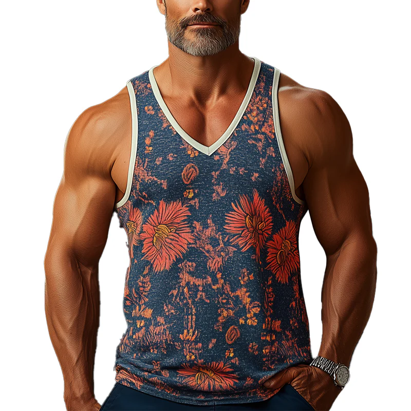 Marcus | Men'S Summer Fashion Cotton Blend Printed Tank Top - Image 2