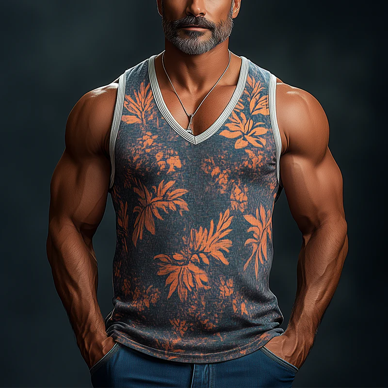 Marcus | Men'S Summer Fashion Cotton Blend Printed Tank Top - Image 3