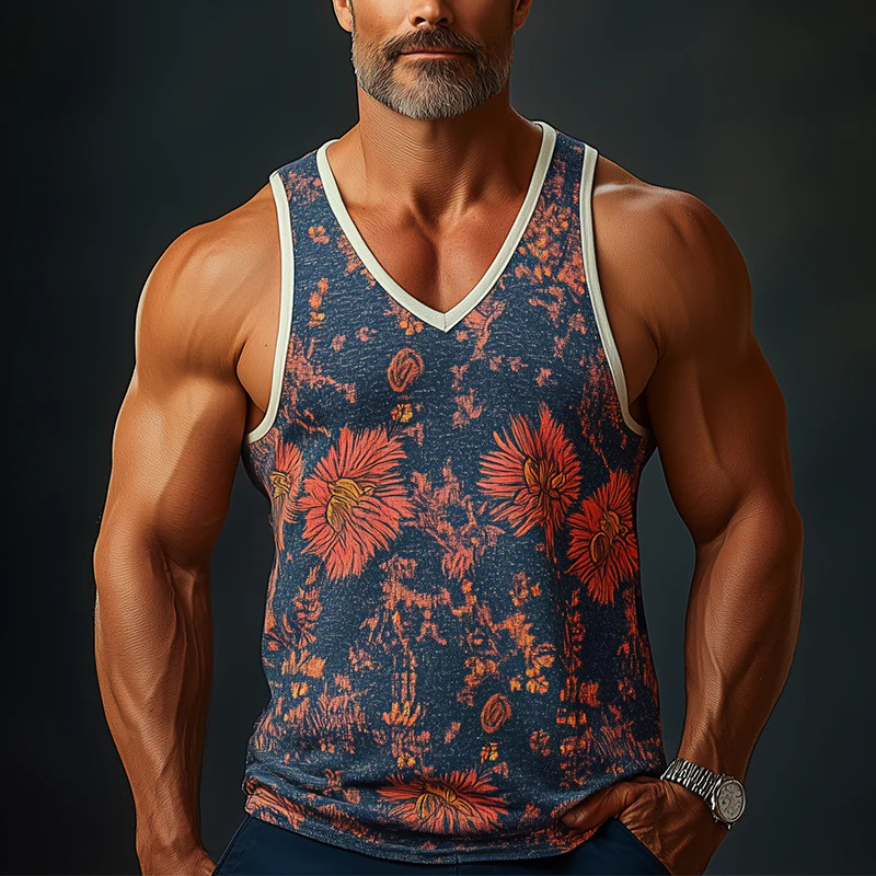Marcus | Men'S Summer Fashion Cotton Blend Printed Tank Top - Image 4
