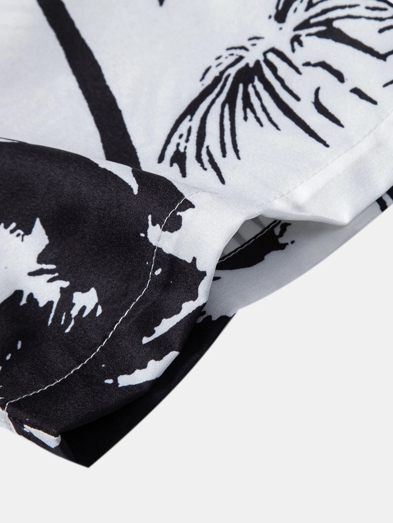 Mario® | Palm Trees Print Button Up Shirt & Striped Print Swim Shorts - Image 8