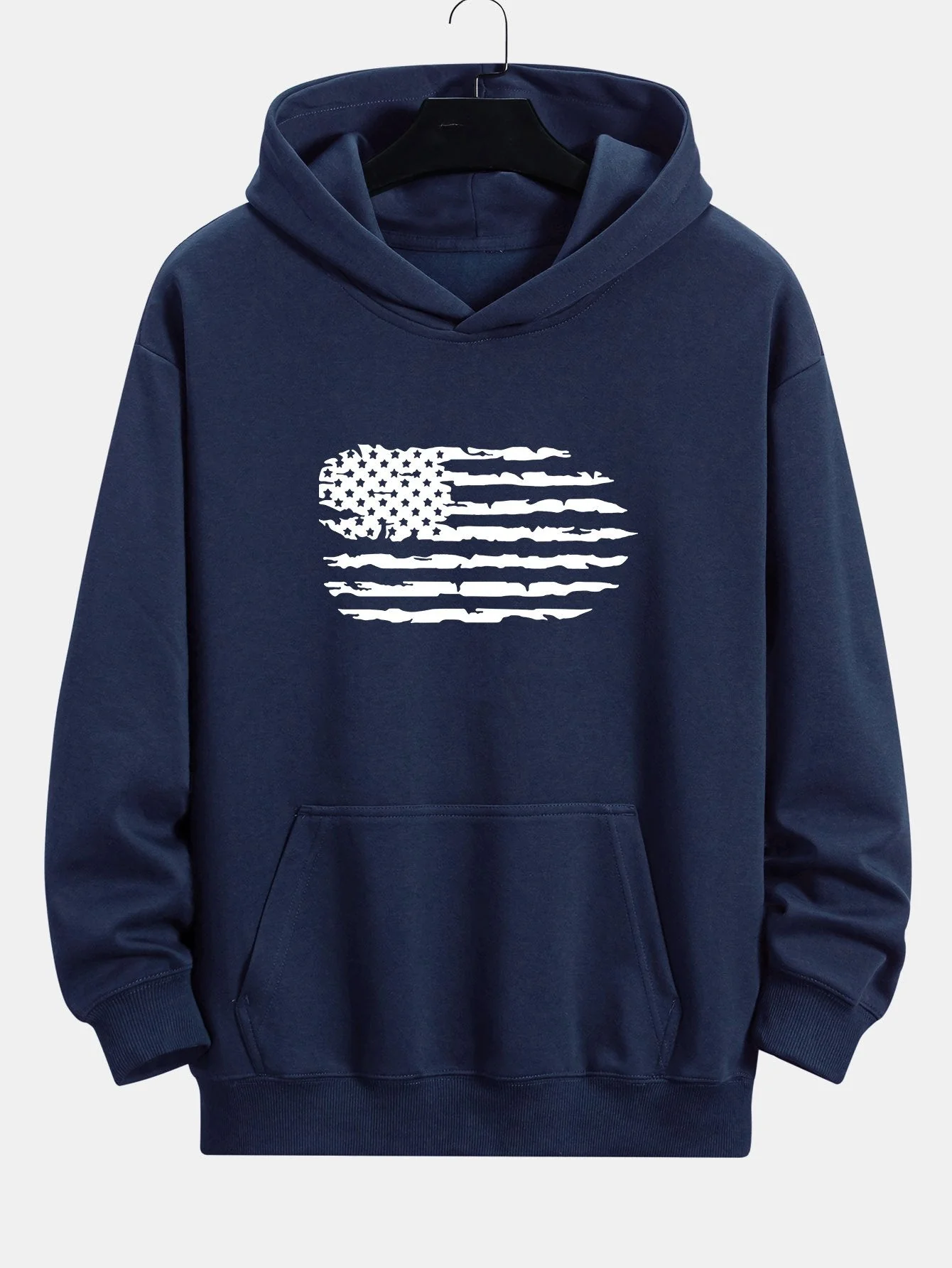 Marlon | American Flag Print Relax Fit Hoodie - Image 6