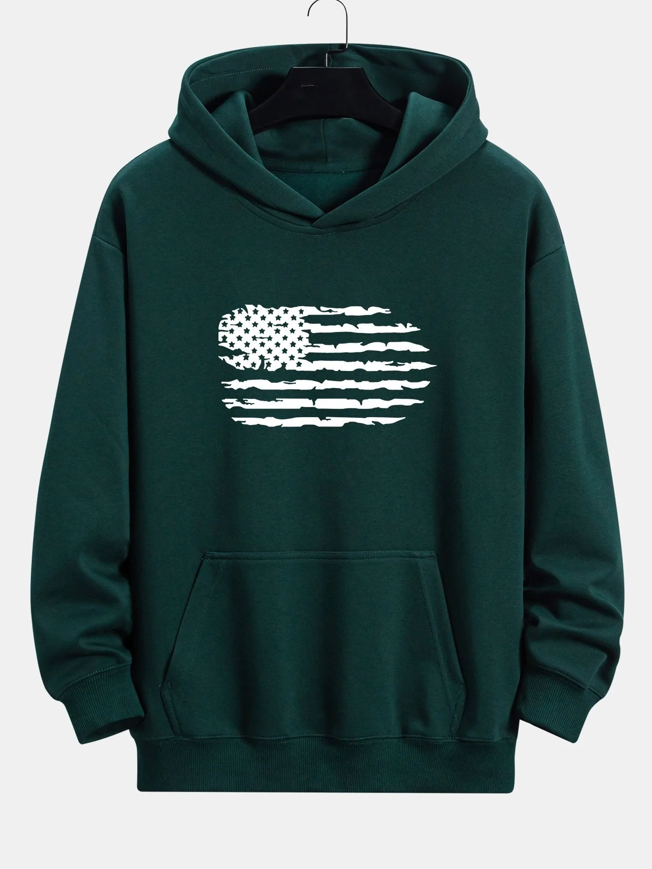 Marlon | American Flag Print Relax Fit Hoodie - Image 9