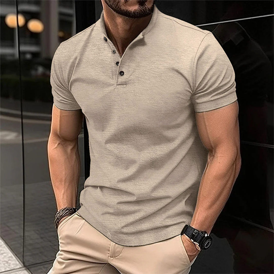 Marlow | Men's slim-fit cotton polo shirt with button placket - Image 4