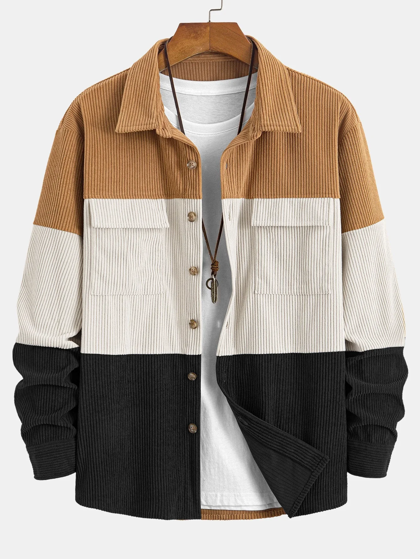 Martín® | Color Block Corduroy Shirt With Pockets - Image 3