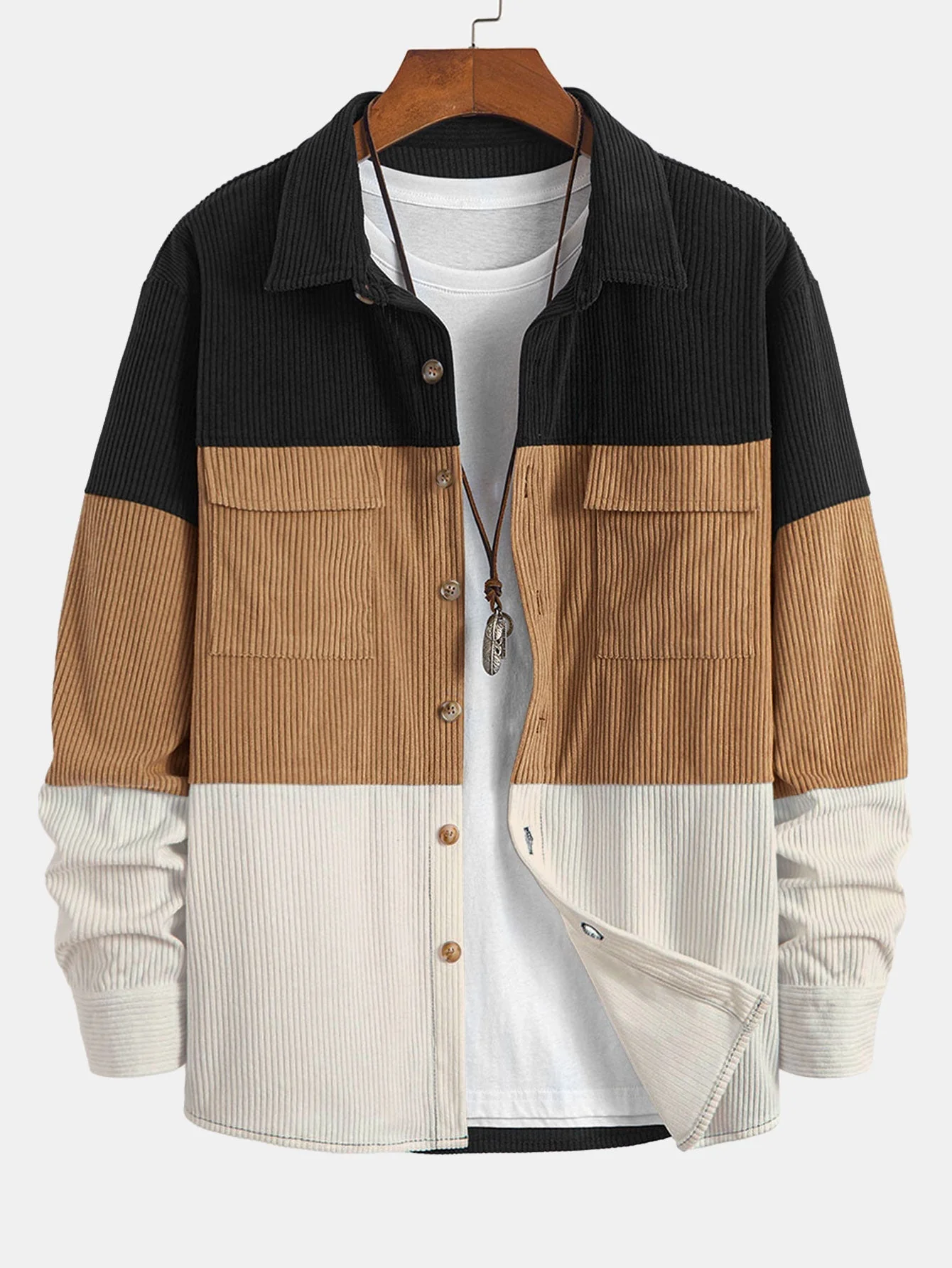 Martín® | Color Block Corduroy Shirt With Pockets - Image 5