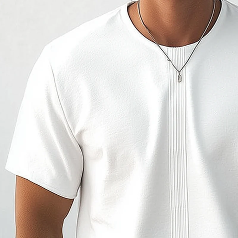 Marvin | Men'S Summer Basic Solid Color Cotton Round Neck T-Shirt - Image 3
