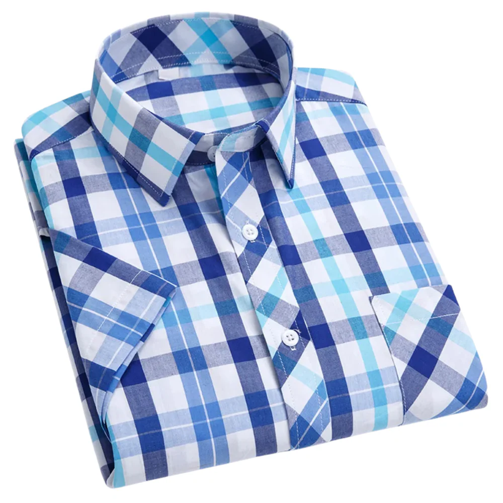 Mason | Cotton Short Sleeved Checkered Shirt - Image 10