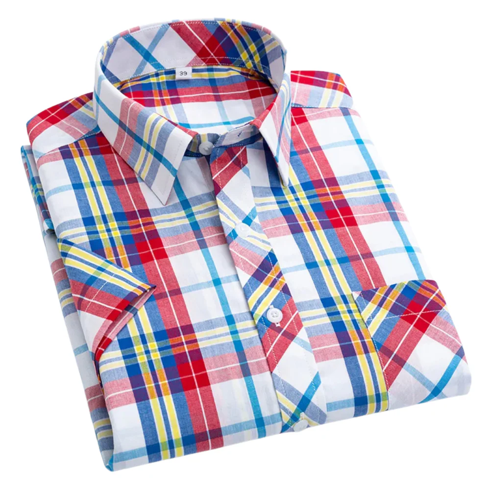 Mason | Cotton Short Sleeved Checkered Shirt - Image 11
