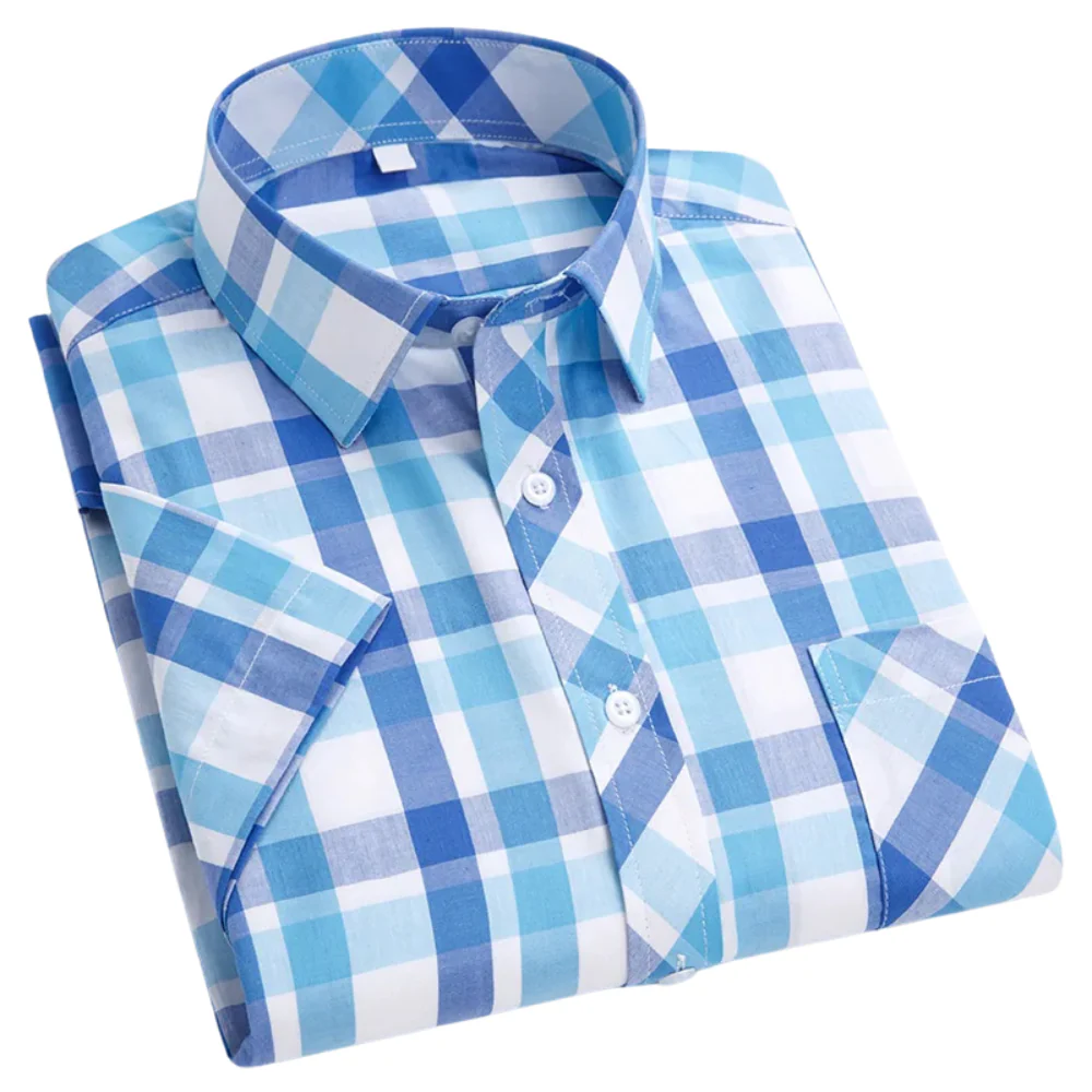 Mason | Cotton Short Sleeved Checkered Shirt - Image 12