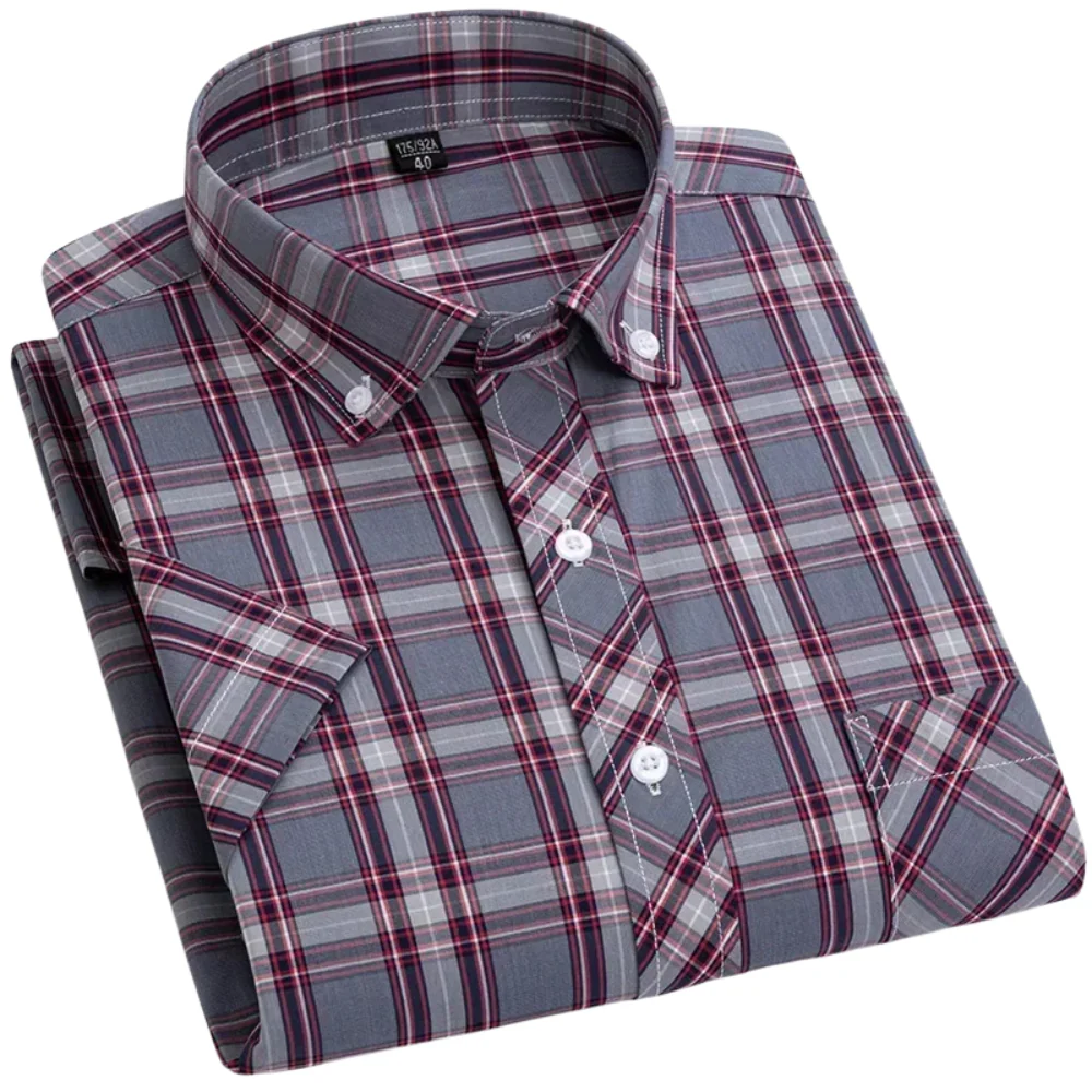 Mason | Cotton Short Sleeved Checkered Shirt - Image 15