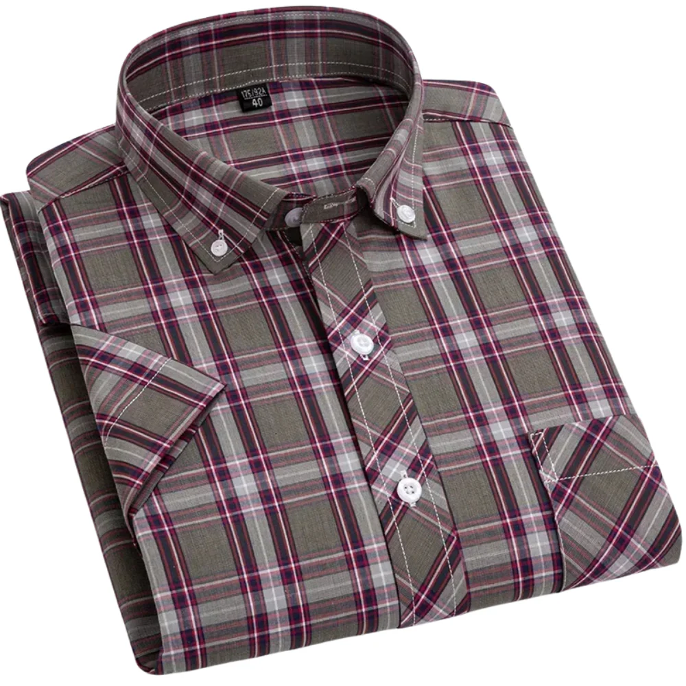 Mason | Cotton Short Sleeved Checkered Shirt - Image 16