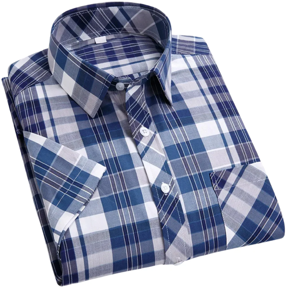 Mason | Cotton Short Sleeved Checkered Shirt - Image 17