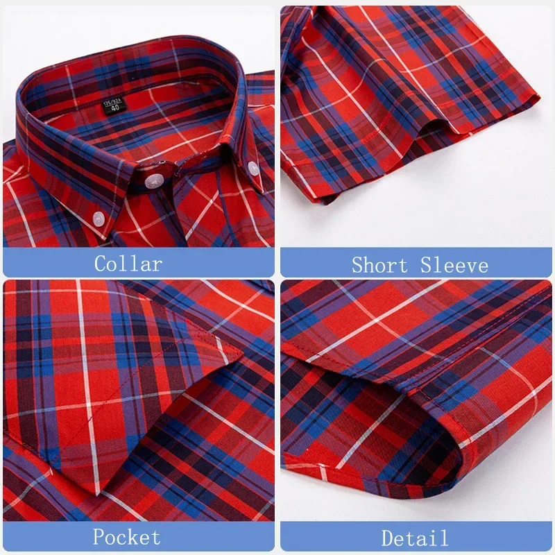 Mason | Cotton Short Sleeved Checkered Shirt - Image 19