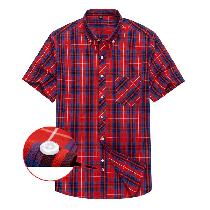 Mason | Cotton Short Sleeved Checkered Shirt - Image 2