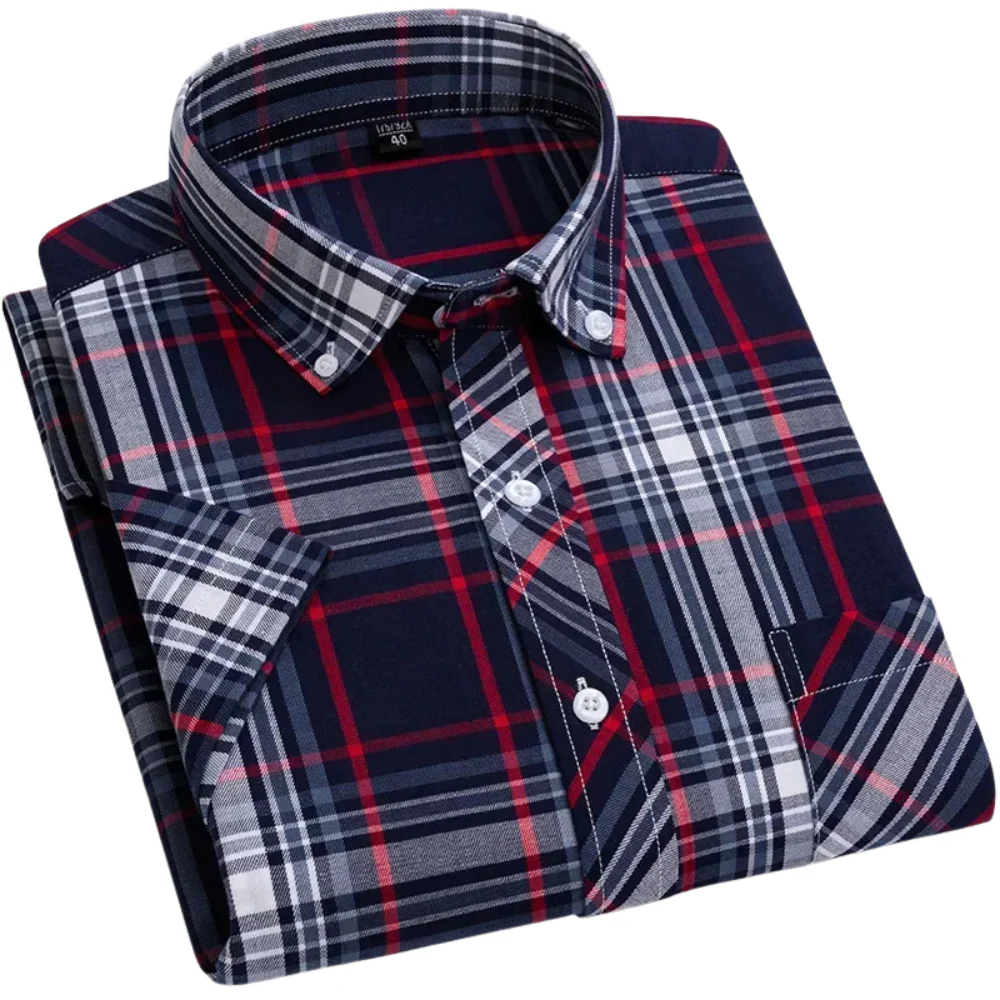Mason | Cotton Short Sleeved Checkered Shirt - Image 5