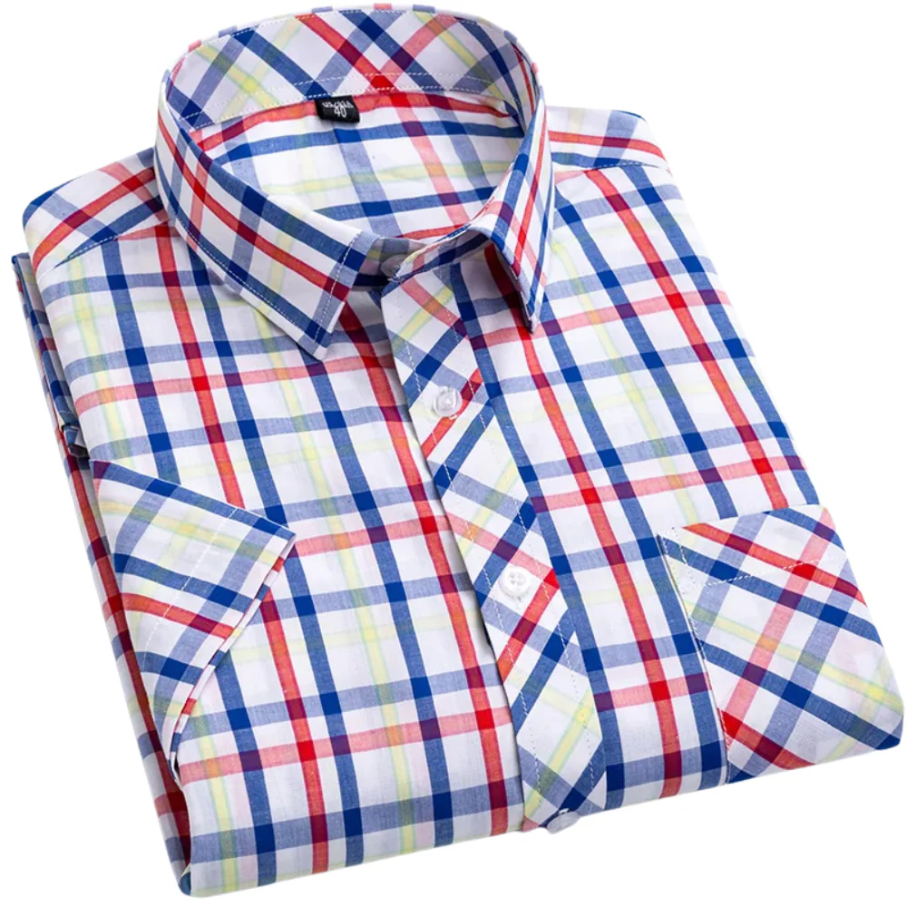 Mason | Cotton Short Sleeved Checkered Shirt - Image 6