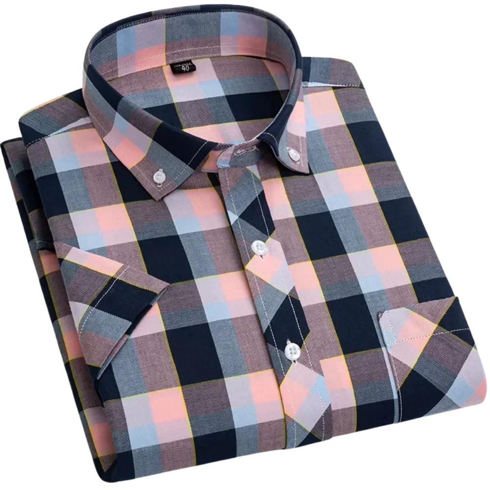 Mason | Cotton Short Sleeved Checkered Shirt - Image 7