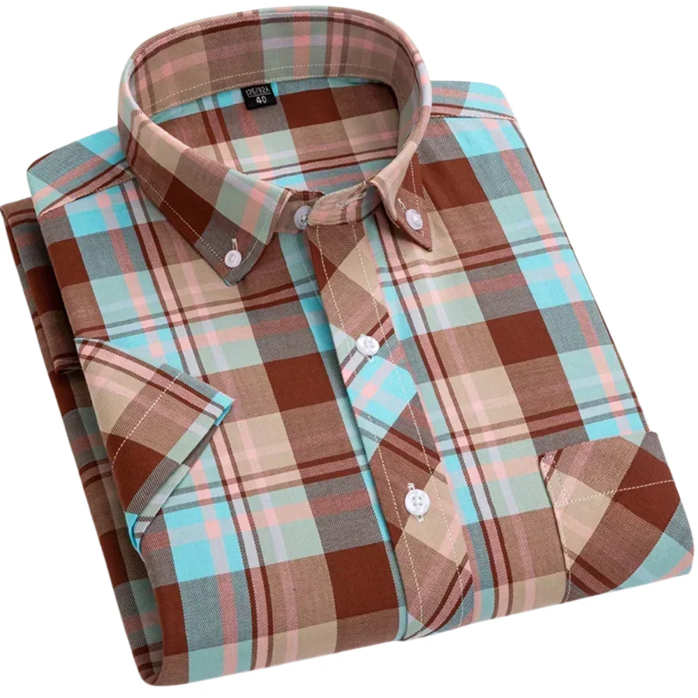 Mason | Cotton Short Sleeved Checkered Shirt - Image 8