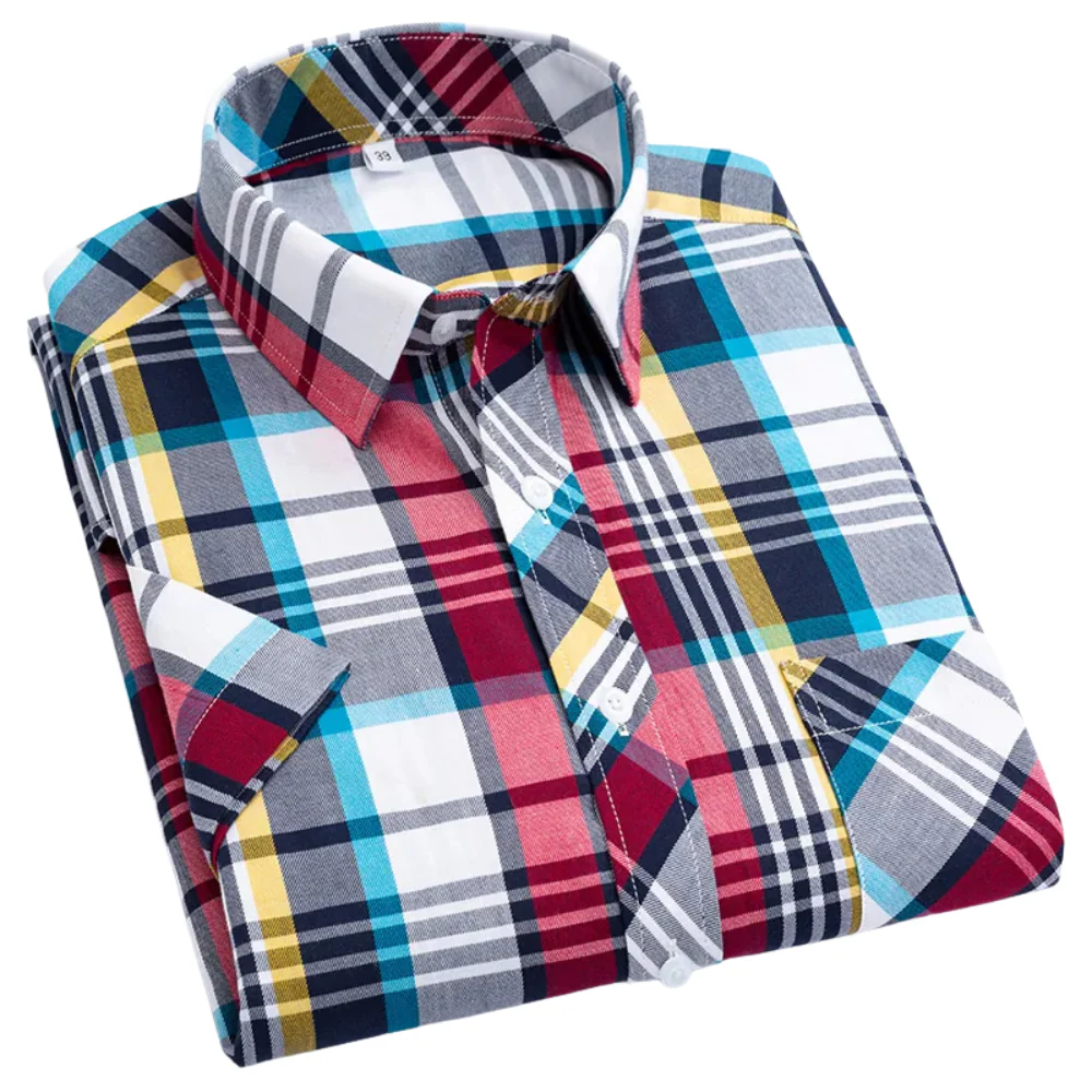 Mason | Cotton Short Sleeved Checkered Shirt - Image 9