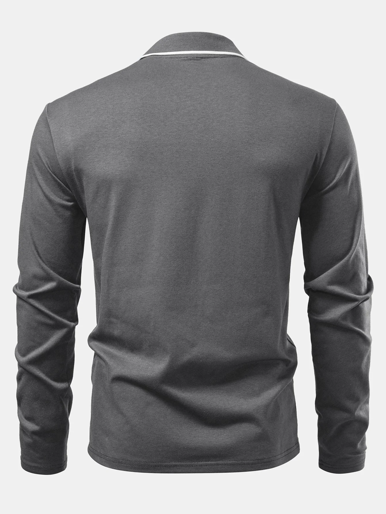Mason | Long Sleeved Contrast Polo Shirt With Pocket - Image 20