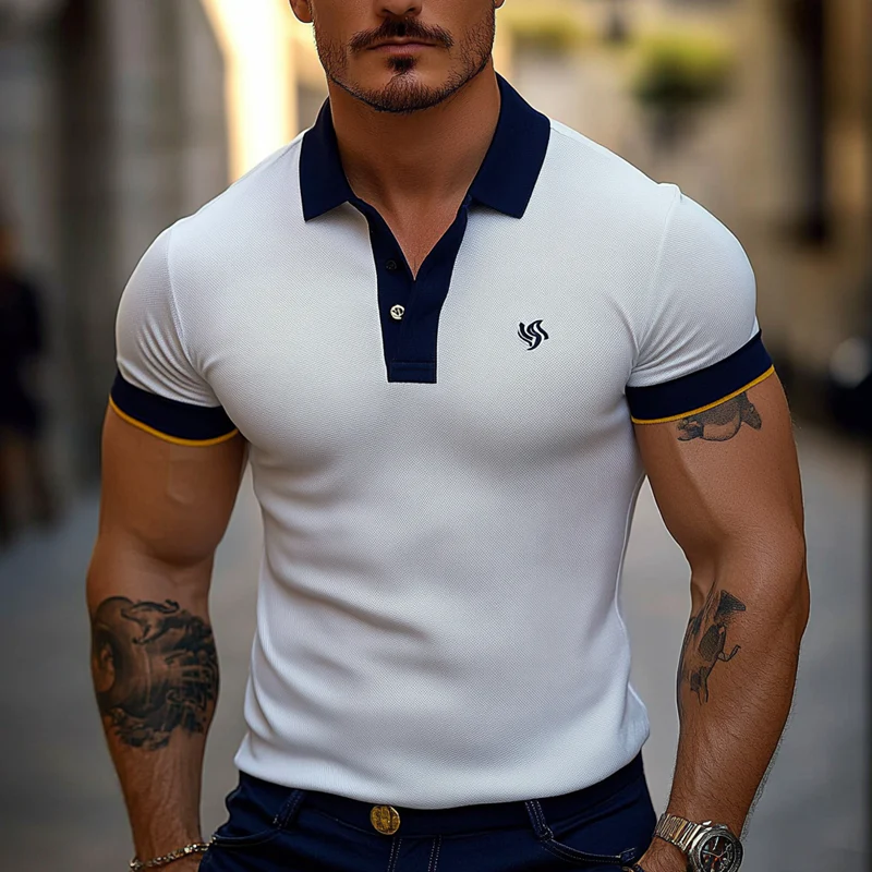 Mason | Men'S Casual Colorblock Short-Sleeved Polo Shirt - Image 2