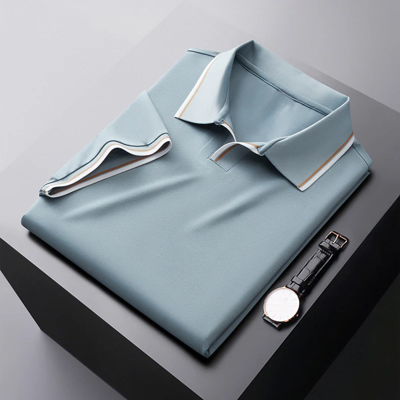 Mat® | Unbuttoned Silk Polo Shirt - Image 9
