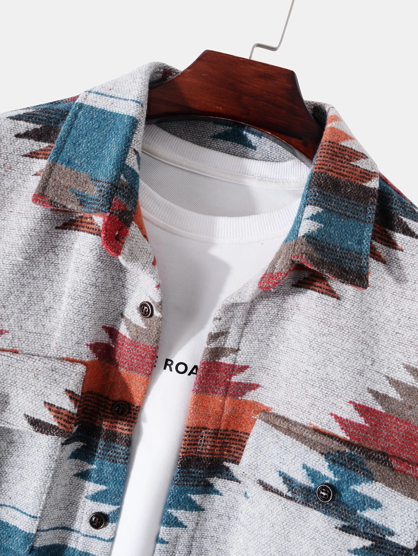 Mateo® | Aztec Geometric Print Overshirt - Image 5