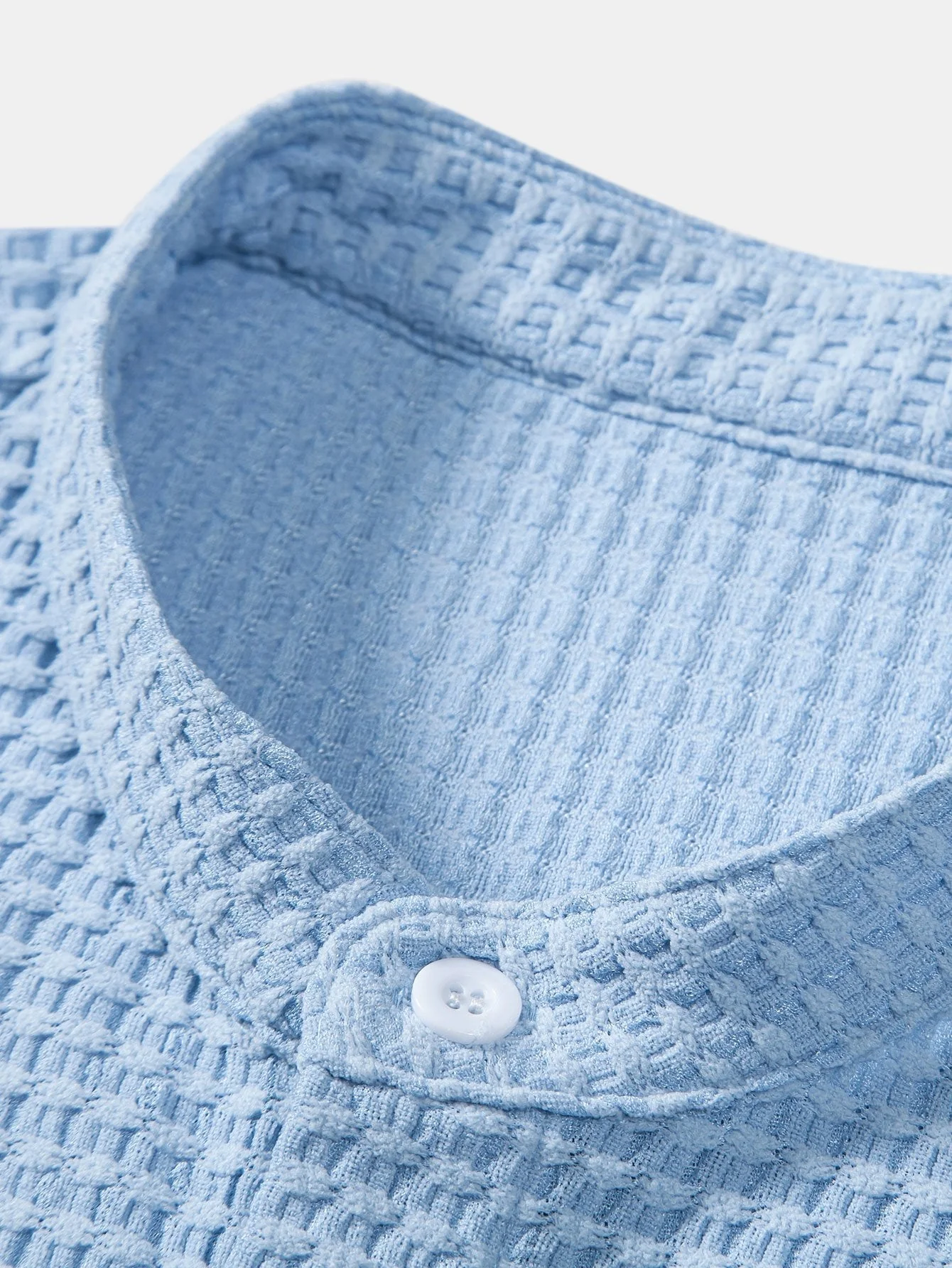 Mateo® | Muscle Fit Waffle Texture Stand Collar Shirt - Image 7