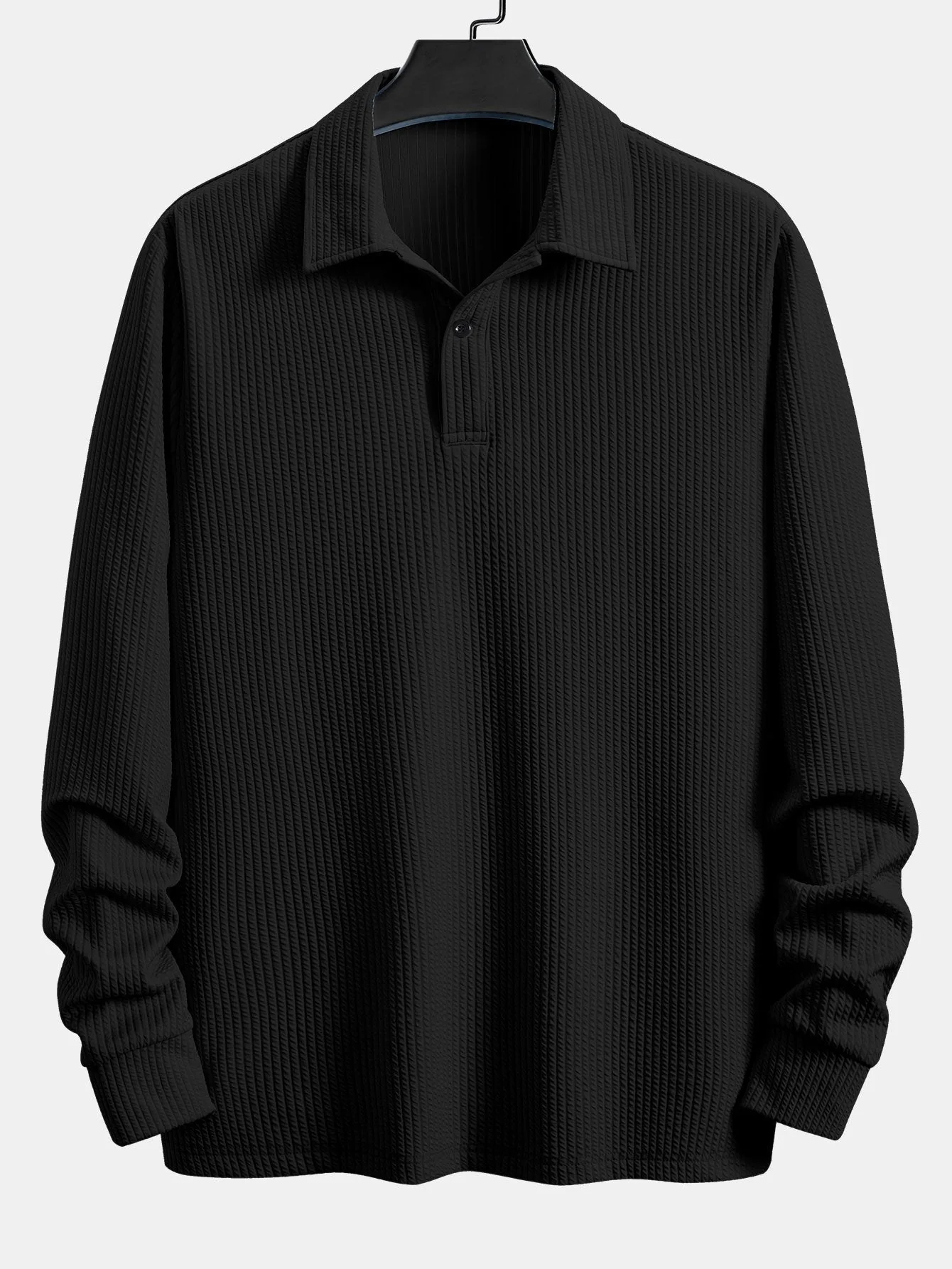 Mateo | Long Sleeve Ribbed Polo - Image 4