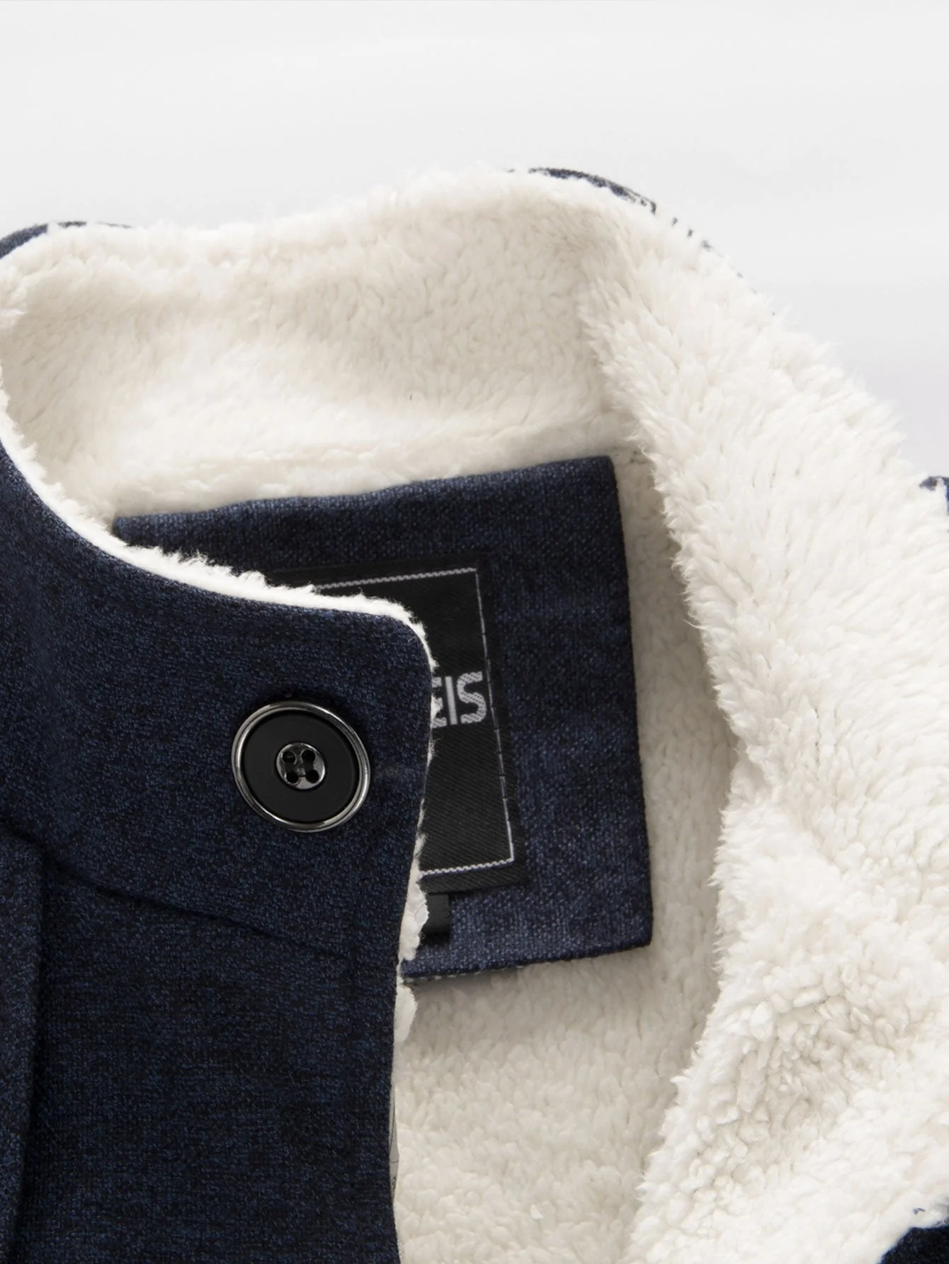 Mateo | Teddy Lined Funnel Neck Wool Look Coat - Image 10