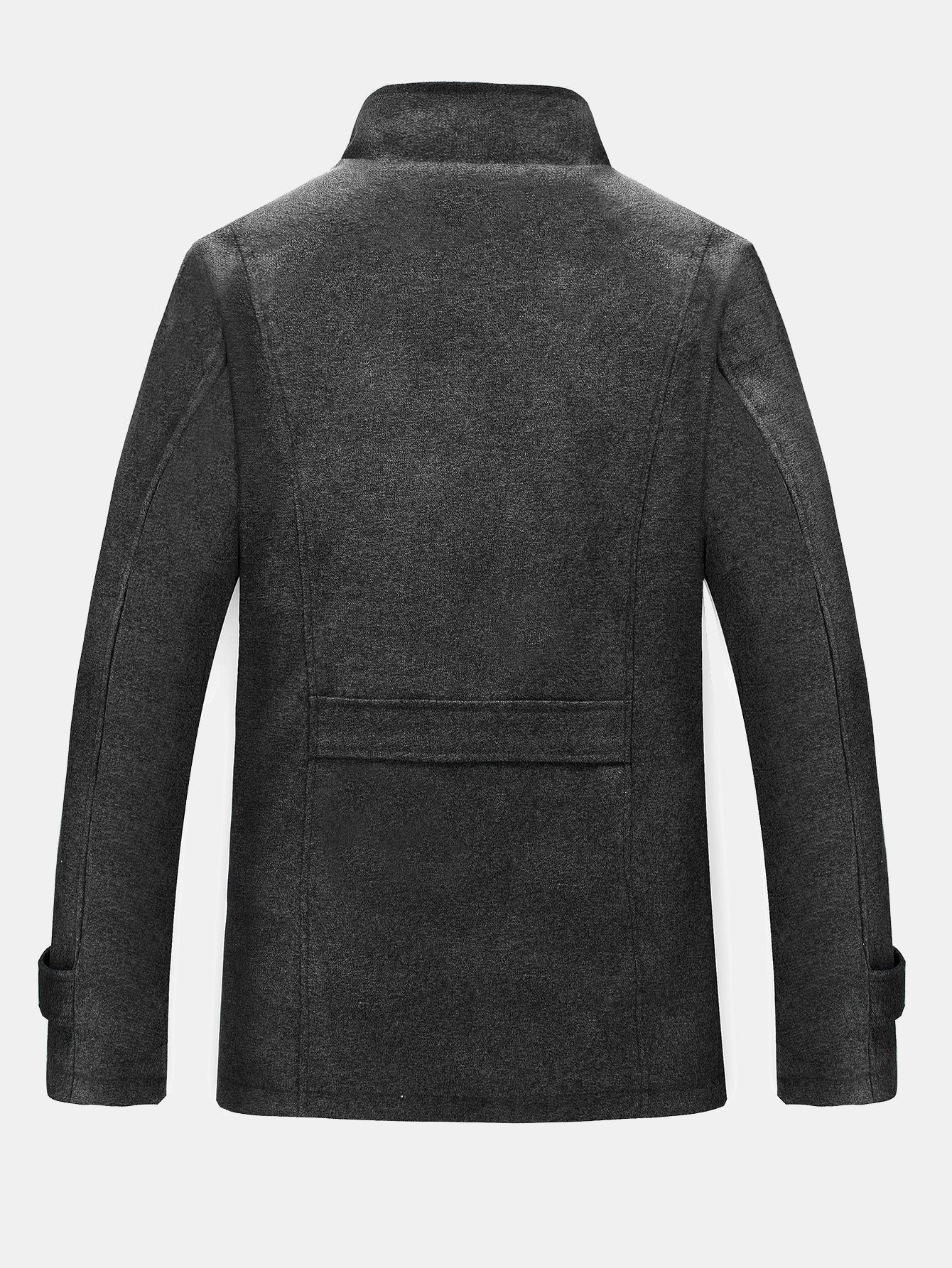 Mateo | Teddy Lined Funnel Neck Wool Look Coat - Image 7