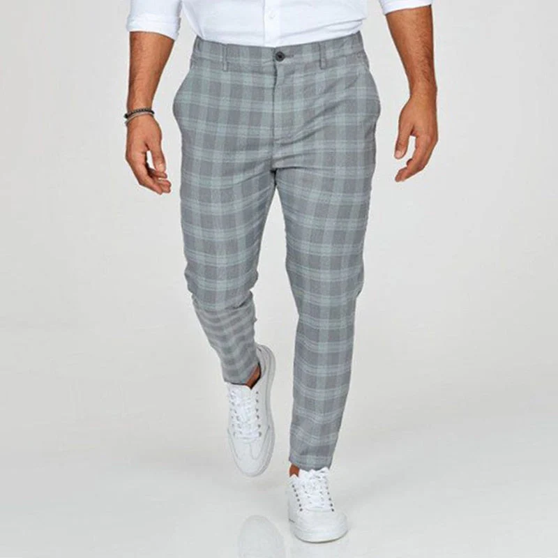 Matthew® | Elegant Men's Slim Fit Pants With Checkered Pattern - Image 5