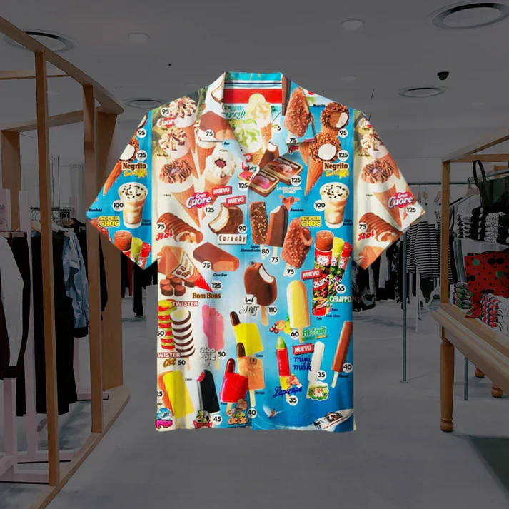 Matthew® | Retro Shirt With Ice Cream Print - Image 3