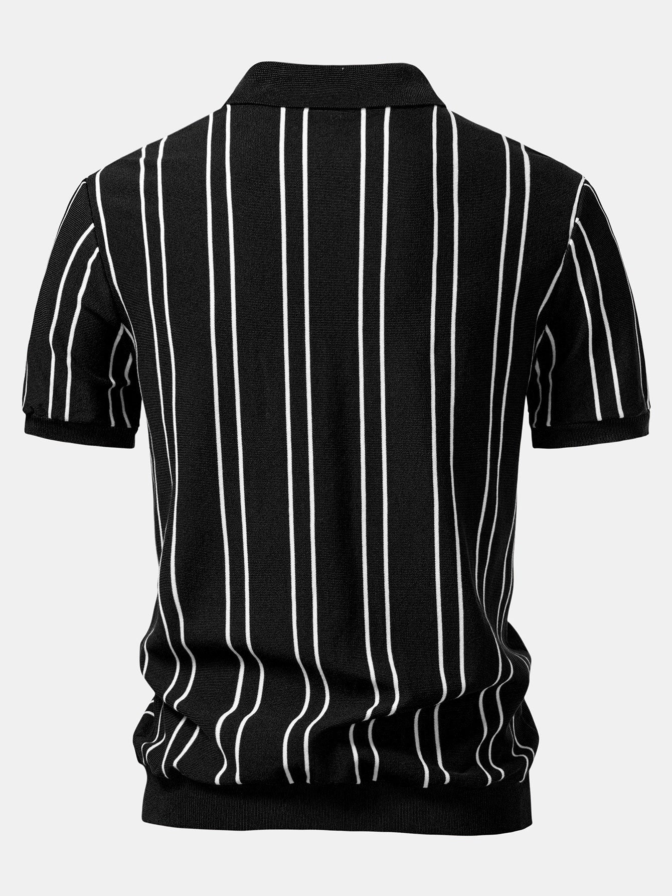 Matthew | Striped Knitted Polo Shirt - Image 11