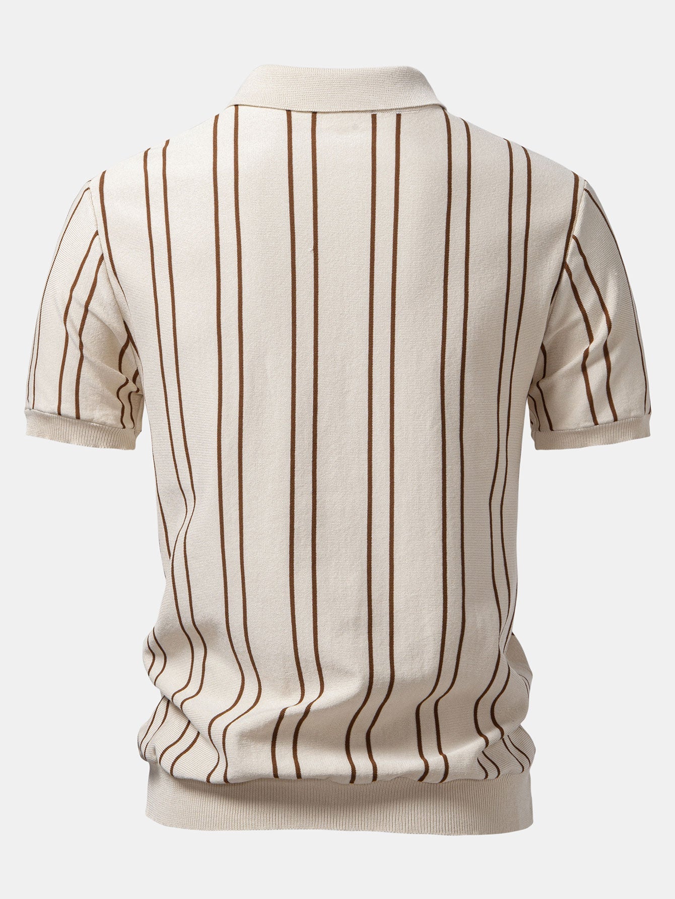 Matthew | Striped Knitted Polo Shirt - Image 5