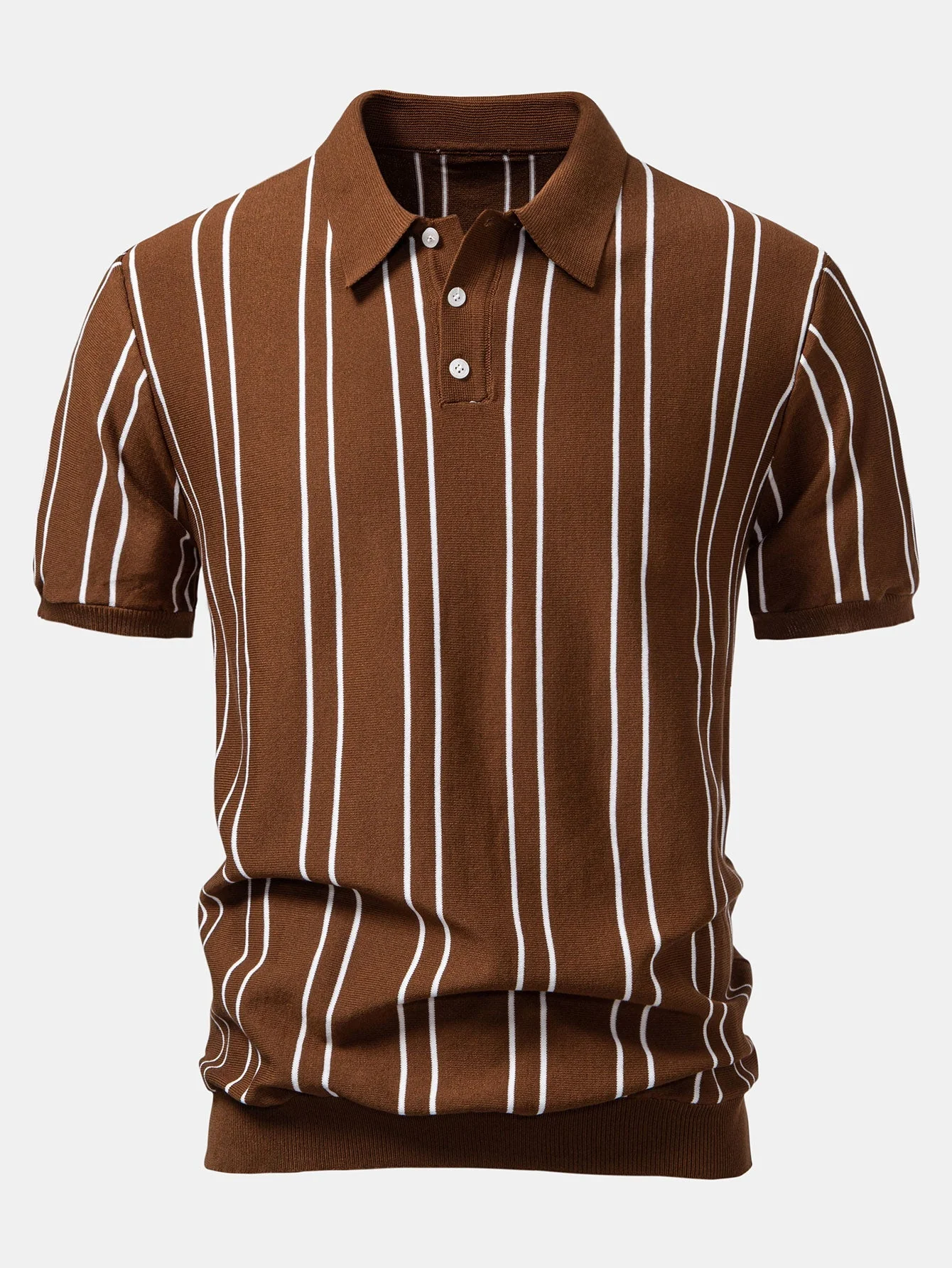 Matthew | Striped Knitted Polo Shirt - Image 6