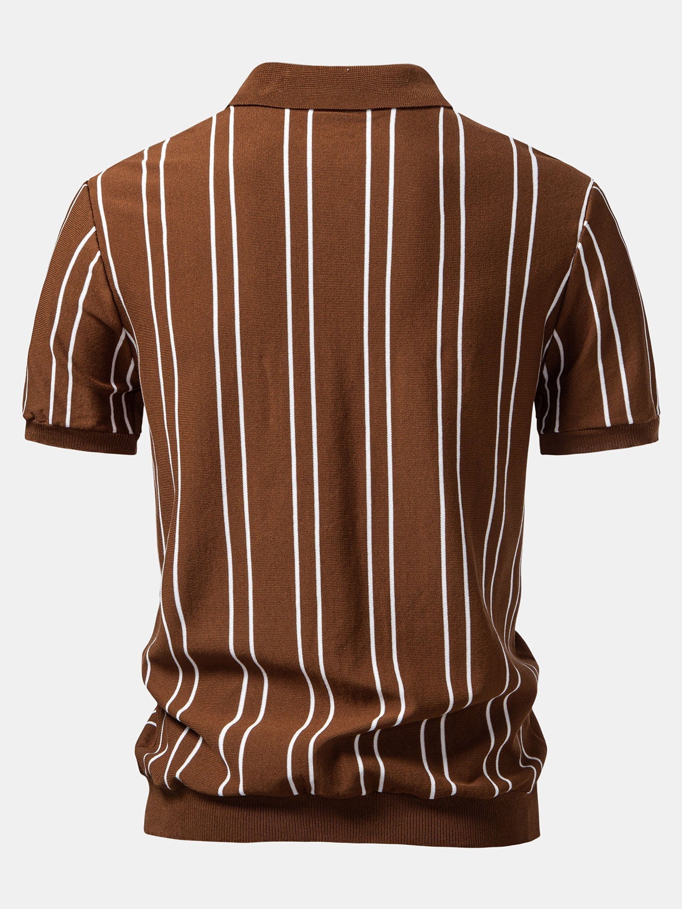 Matthew | Striped Knitted Polo Shirt - Image 7