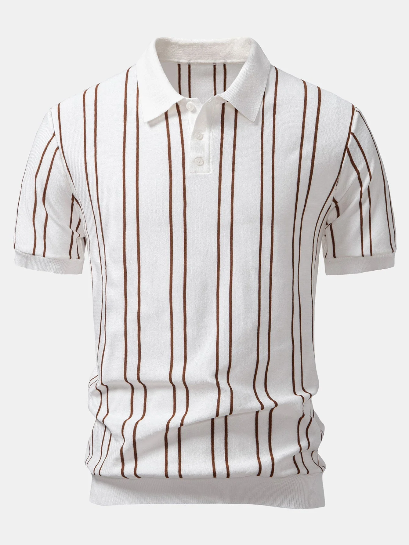 Matthew | Striped Knitted Polo Shirt - Image 8