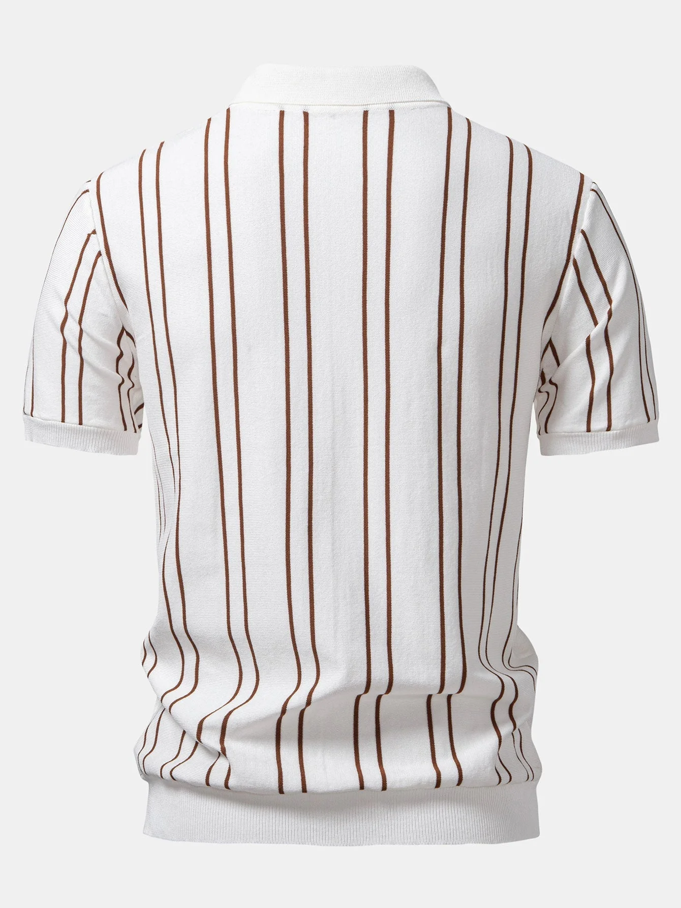 Matthew | Striped Knitted Polo Shirt - Image 9
