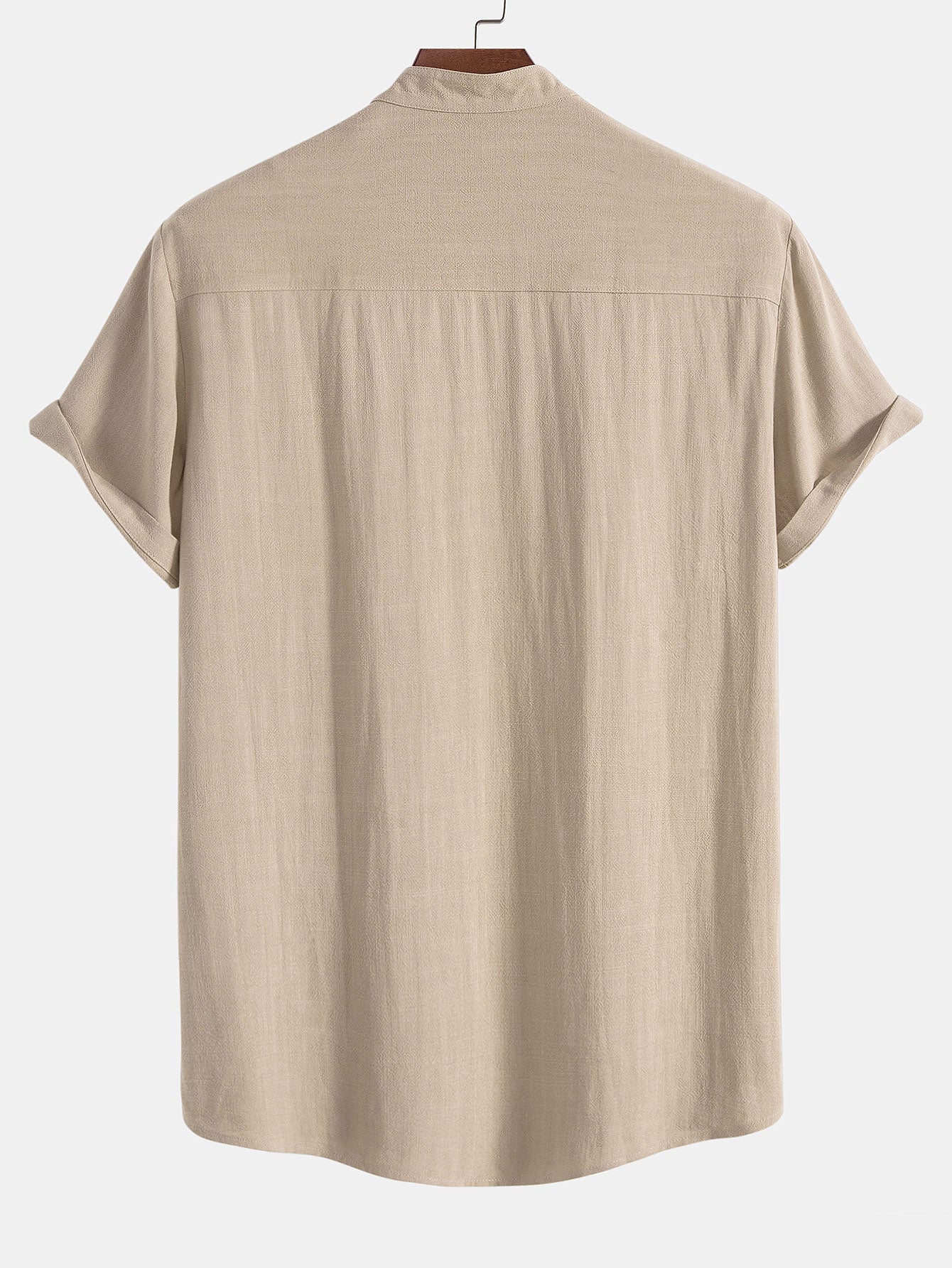 Maurice® | Linen And Rayon Blend Stand Collar Shirt - Image 3