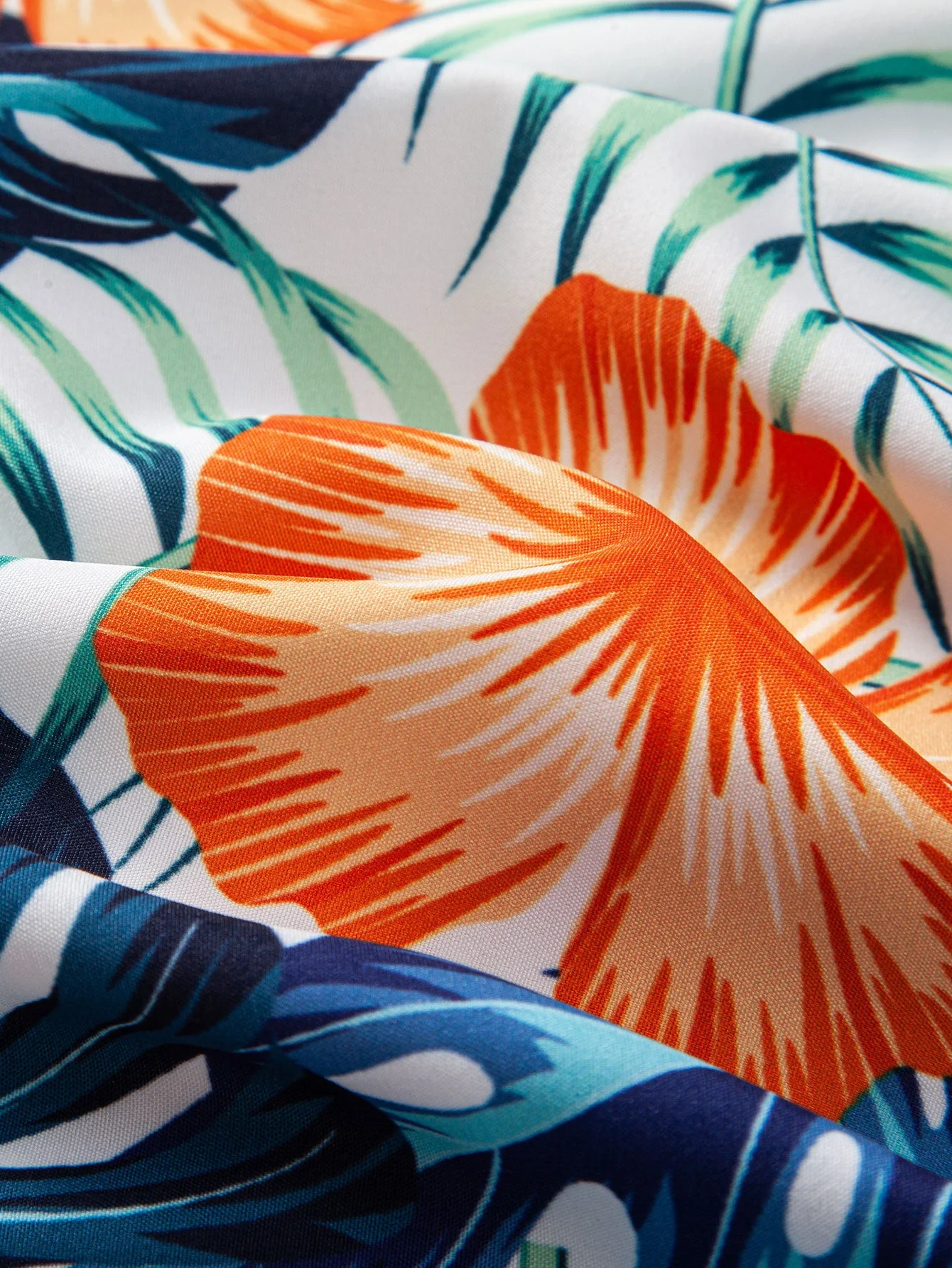Maurice® | Tropical Flowers Print Button Up Shirt & Drawstring Swim Shorts - Image 13