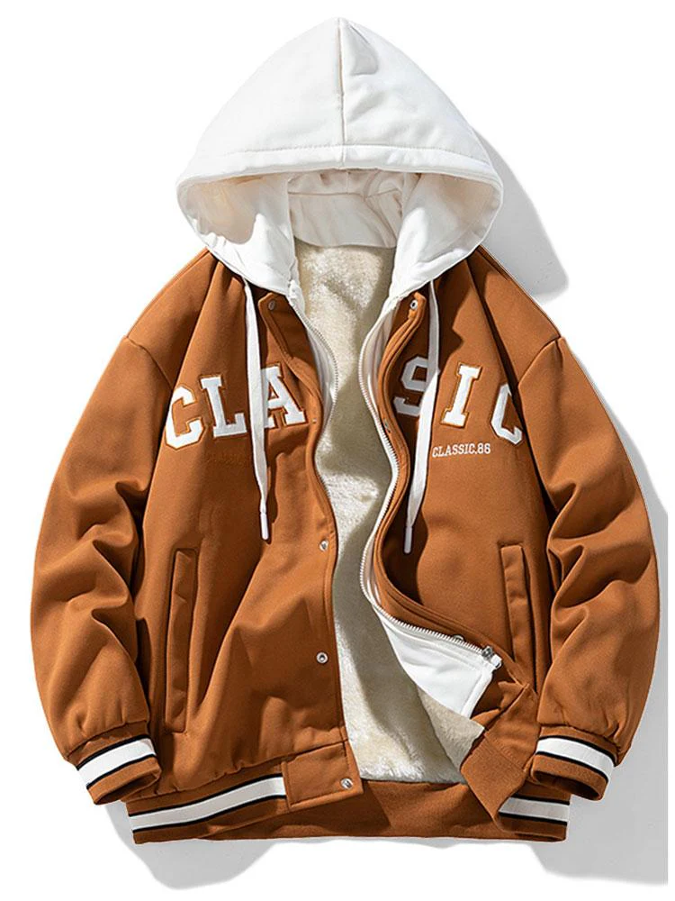 Maverick | Plush Lined Corduroy Hooded Baseball Jacket - Image 2